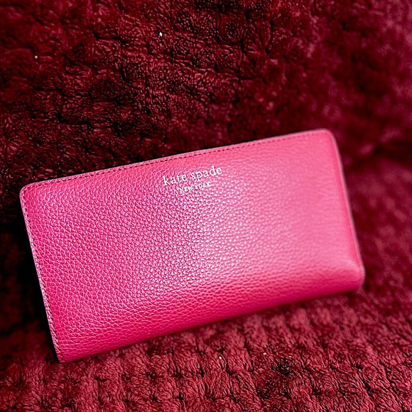 kate spade Handbags - Renaissance Rose Hot Pink Large Slim Bifold Kate Spade Wallet